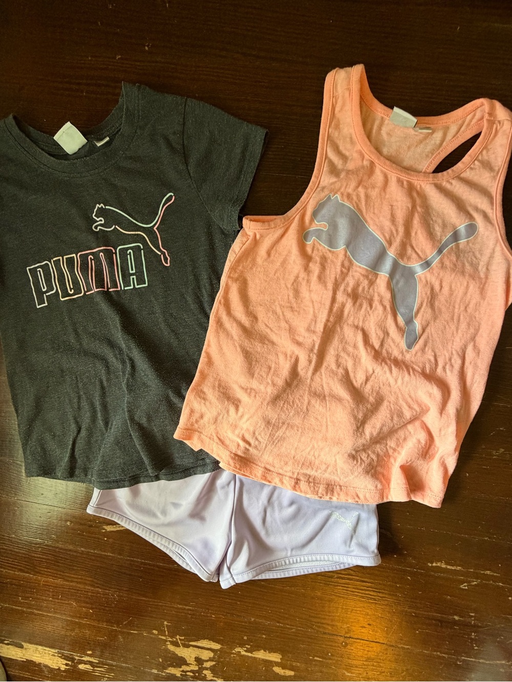 Girls 3-Piece (Tee/Tank/Shorts) Puma  Outfit (small)